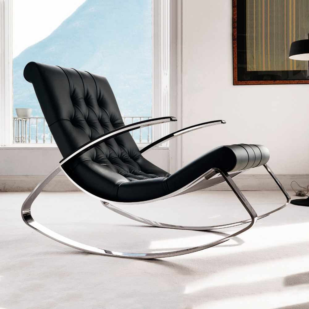 Contemporary Kel Rocking Lounge Chair Italian Designer