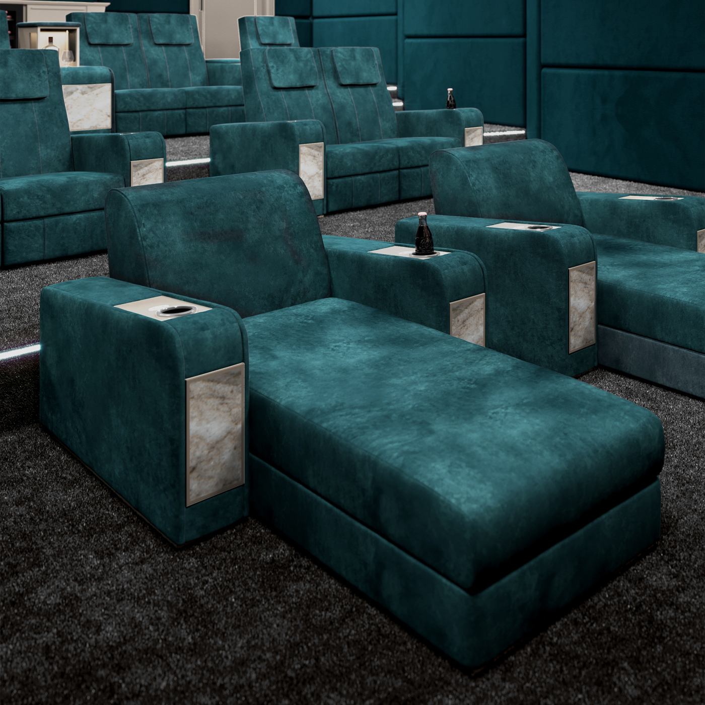 Luxury Cinema Room Sofa / At the touch of a button this room now comes