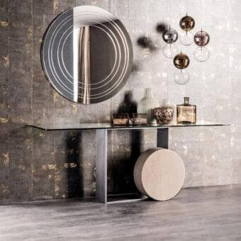 Superior Cattelan Italia Apollo suspension lamp with borosilicate glass spheres in transparent and reflective painted bronze finish
