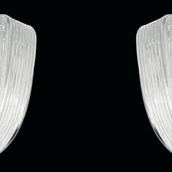 Superior Barovier&Toso Plissé wall lamp with alternating matte and transparent ribbed Venetian crystal and glossy finish