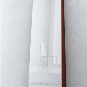 Distinguished Bonaldo Obel mirror with a generous reflective surface and American walnut veneered structure