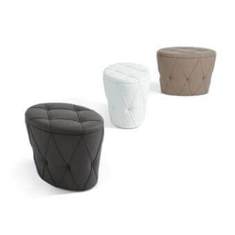 Elegant Cattelan Italia Pinko ottoman crafted in synthetic leather with a quilted dark brown matte finish