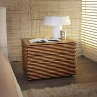 Superior Porada Riga nightstand with layered construction in canaletto walnut and a matte finish
