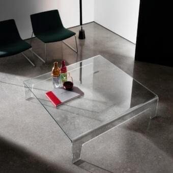 Superior Sovet Italia Frog coffee table crafted in transparent extralight glass with glossy finish