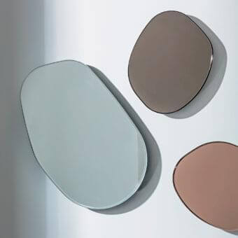 Exceptional Sovet Italia Gocce Di Rugiada mirror crafted with tinted glass and polished edges in organically shaped designs