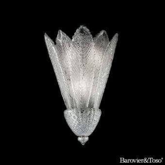 Captivating Barovier&Toso Spade wall lamp crafted in translucent glass with a textured frosted finish