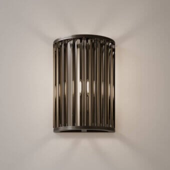 Distinguished VENICEM Crown Wall Lamp crafted in metal with a captivating cage-like design and matt black nickel finish