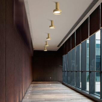 Exceptional Modo Luce Hammer spotlight recessed lamp with turned metal body and matte muted gold finish