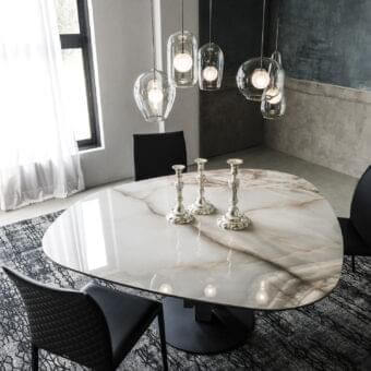 Elegant Cattelan Italia Melody suspension lamp with fumé glass lampshades and black chrome steel structure