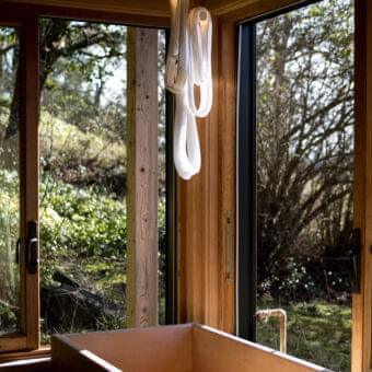 Distinguished Bocci 87 Random Suspension Lamp pendant with pearlescent glass loops emitting a soft warm light