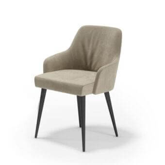 Exceptional Reflex Comfort chair with neutral beige fabric upholstery and dark-toned matte metal legs