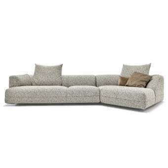 Distinguished Arketipo Starman sectional with light gray textured fabric upholstery and plastic feet