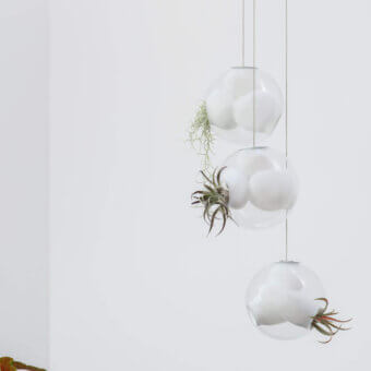 Distinguished Bocci 38V Suspension Lamp with clear glass exterior and milk white interior, crafted in a gel-filled environment