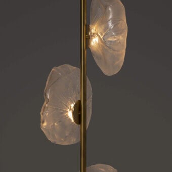 Exceptional Bocci 73 Stem Floor Lamp with translucent glass shades and a polished brass finish