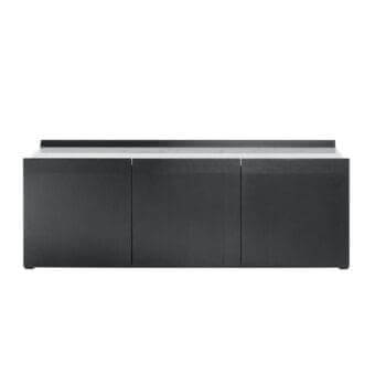Superior Potocco Avant sideboard crafted from veneered ash or Canaletto walnut with a matte dark gray finish
