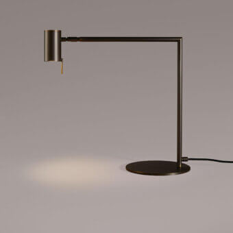 Distinguished VENICEM Rectus table lamp with a sleek geometric form and matt black nickel metal construction