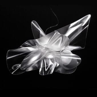 Exceptional Slamp Étoile suspension lamp with dynamic floral form crafted in translucent Lentiflex® and glossy finish