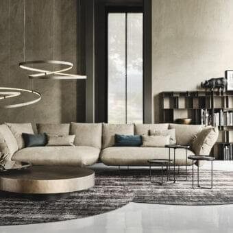 Superior Cattelan Italia Arena coffee table with a black embossed lacquered steel base and brushed bronze lacquered steel top