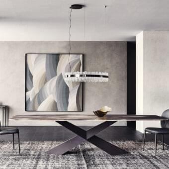 Distinguished Cattelan Italia Chris chair with graphite embossed lacquered steel base and dark gray leather upholstery