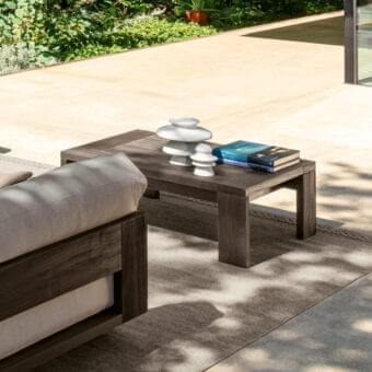 Distinguished Talenti Argo Wood coffee table crafted from accoya wood in dark brown with a minimalist finish