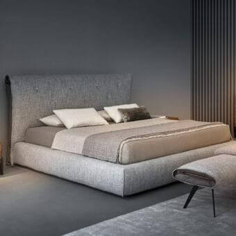 Sophisticated Bonaldo Groove nightstand with walnut canaletto veneered wood and sleek metal base in a matte finish