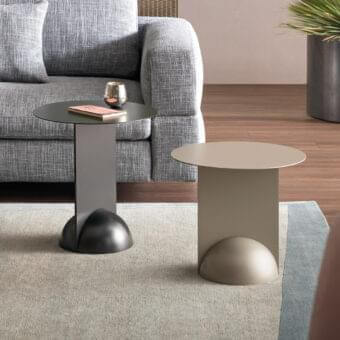 Elegant Bonaldo Combination side table with light beige metal and seamless refined top finish