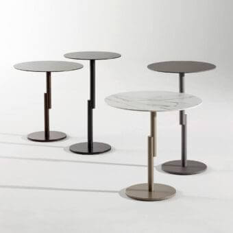 Impeccable Bonaldo Innesti side table with geometric linearity and sleek black finish on a cylindrical metal base