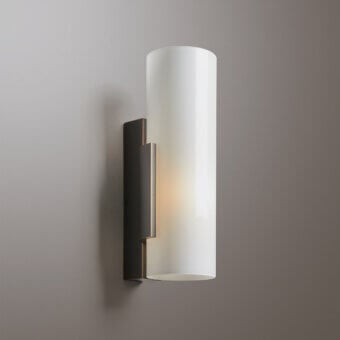 Exceptional VENICEM wall lamp with bright white satin glass diffusers and dark burnished brass metal construction