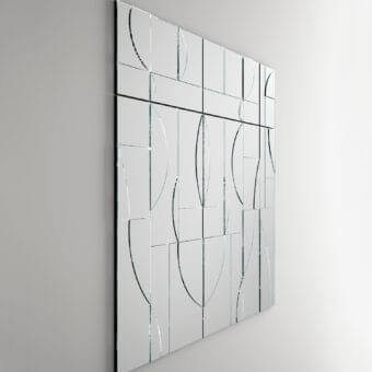 Sophisticated Tonelli Design Maybe mirror composed of juxtaposed mirrors with a mirror finish evoking a modern style