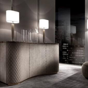 Exclusive DV Home Collection Adler table lamp with Alligatore leather and bright white fabric lampshade, finished in 24 Kt gold