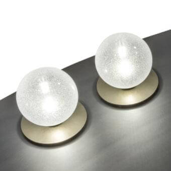 Superior Reflex Bulles XL table lamp with translucent speckled glass and satin brass metallic support