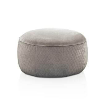 Superior DV Home Collection Soho ottoman upholstered in muted gray textile with a refined quilted finish