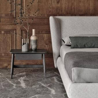 Distinguished Ditre Italia Aany nightstand crafted with beech and matte dark gray finish offering essential bedside storage