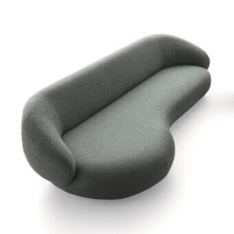 Exclusive Ditre Italia Pacific sofa with sinuous lines and sculpted form in matte-finish grey textile upholstery