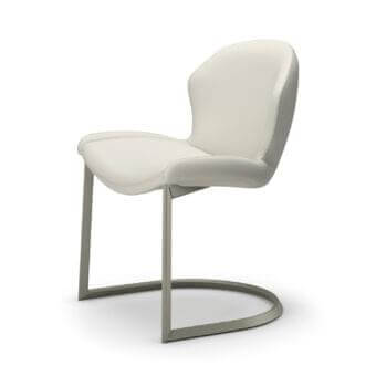 Exceptional Cattelan Italia Rachel cantilever chair with cream shell and seat in varnished gray steel