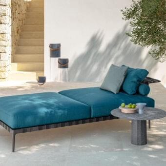 Superior Talenti Salinas coffee table with round concrete top and cylindrical base in gray textured material