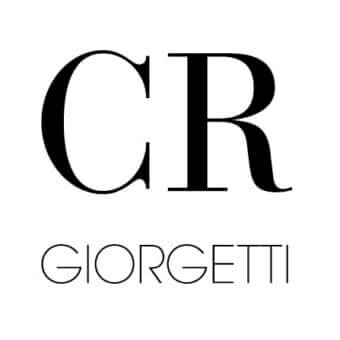 Black capital letters “C” and “R” are stacked above centered black text reading “GIORGETTI” on a white background