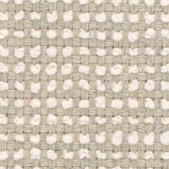 Woven textile sample, beige papiro d21, features repeating off-white rounded shapes in a tight, textured over-under weave with a matte finish.