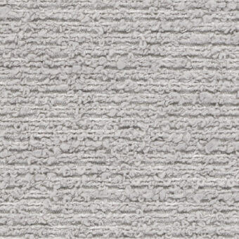 Boucle fabric texture, light gray “grigio” e51, with irregular nubby pile and horizontal metallic silver woven threads.