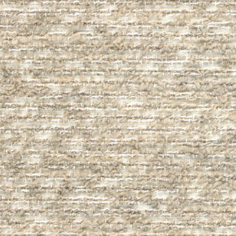 Beige boucle fabric sample displaying a dense, textured weave with horizontal stripes of light tan and off-white fibers, matte finish.