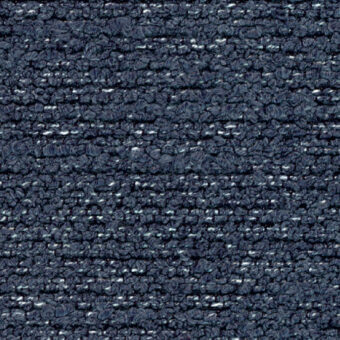 Dark blue boucle fabric texture with dense, nubby weave and heathered flecks of lighter blue and white, exhibiting a soft, voluminous appearance.