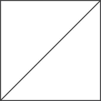 Diagonal line graphic, dark gray frame, white background, bisected square composition, minimalist design, geometric pattern, clean aesthetic.
