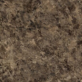 Emperador marble texture displaying swirling brown veins and fissures, polished finish with beige and cream tones, consistent slab pattern.