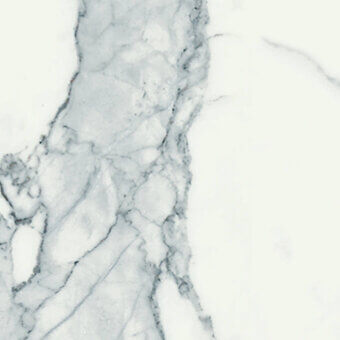 Statuario marble texture with bright white and grey veining, displaying irregular branching patterns and polished surface asymmetry.