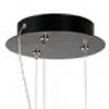 Ceiling canopy, matte black and gray metal, circular design with four suspension cables and silver screw details, model sla aria black fade xl.