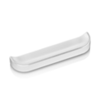 White m36 tray, matte finish, boat-shaped with raised edges, symmetrical design, shallow interior, studio product shot with subtle shadow.
