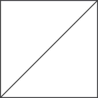 Diagonal line composition featuring a thick black stroke against a white square background, creating a minimalist geometric structure.