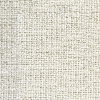 Off-white basketweave fabric with dense, irregular texture and subtle tonal variations, displaying a grid-like structure and nubby surface quality.