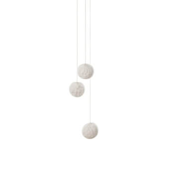 Exclusive Bocci 118 Random Suspension Lamp with off-white textured glass pendants and matte finish