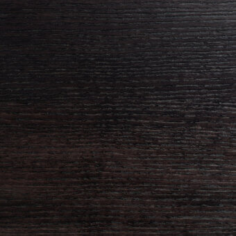 Dark brown wood grain texture, horizontal linear pattern, dense ridges, consistent saturated finish, material sample for 4Mariani i4m blob lounge chair.